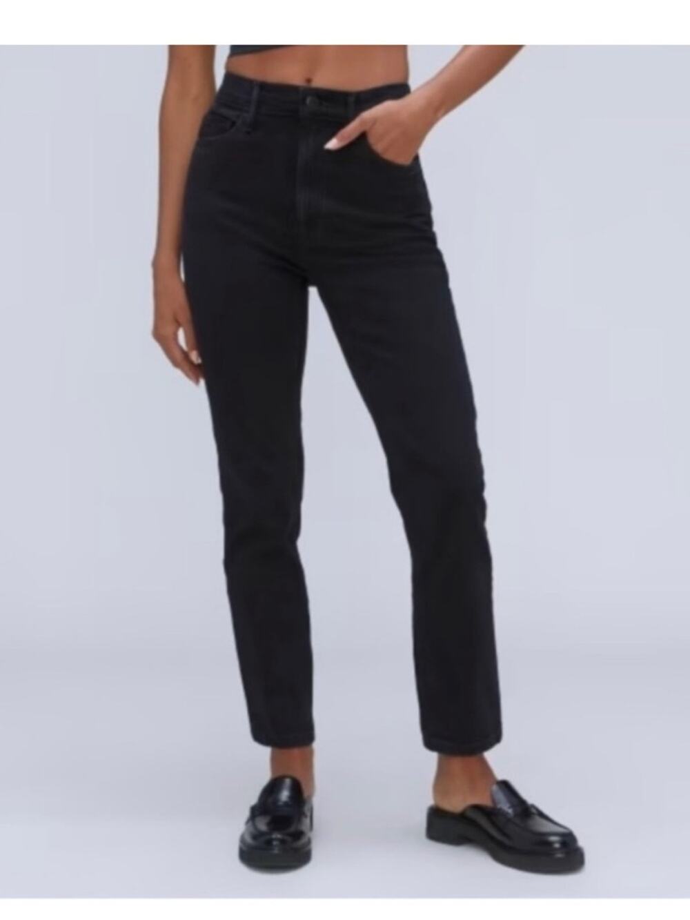 NWT Everlane‎ high waist straight black jeans sz 31